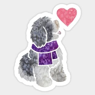 Polish Lowland Sheepdog watercolour Sticker